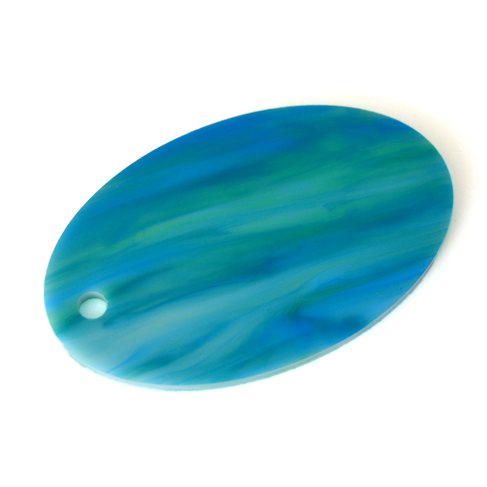 3mm Acrylic - Colourful Fantasia Marble - Green, Blue & Turquoise *SECONDS* (0091)