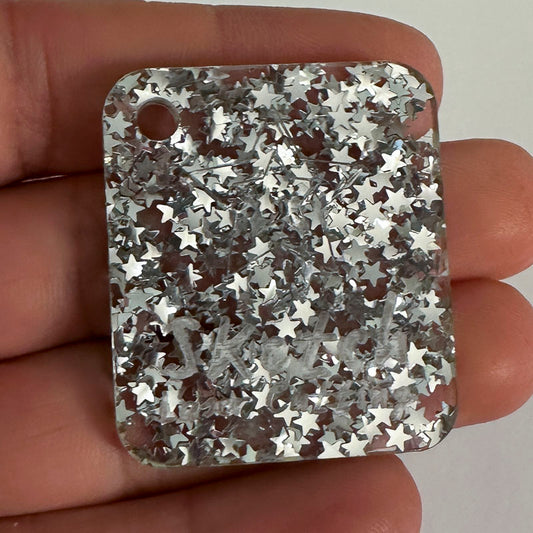 3mm Acrylic - Star Sequins Confetti - Silver