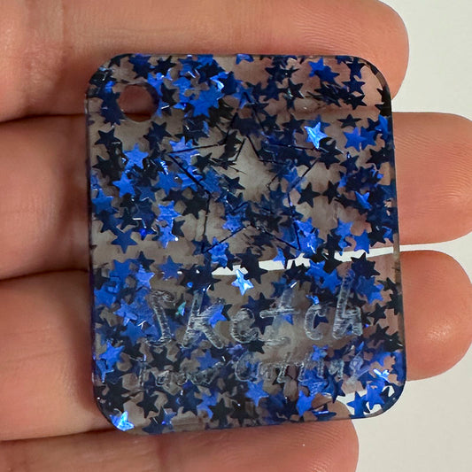 3mm Acrylic - Star Sequins Confetti - Royal Blue