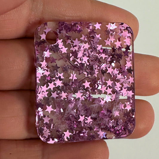 3mm Acrylic - Star Sequins Confetti - Lilac Purple