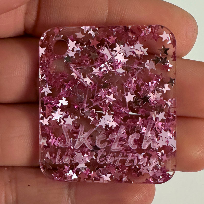 3mm Acrylic - Star Sequins Confetti - Baby Pink