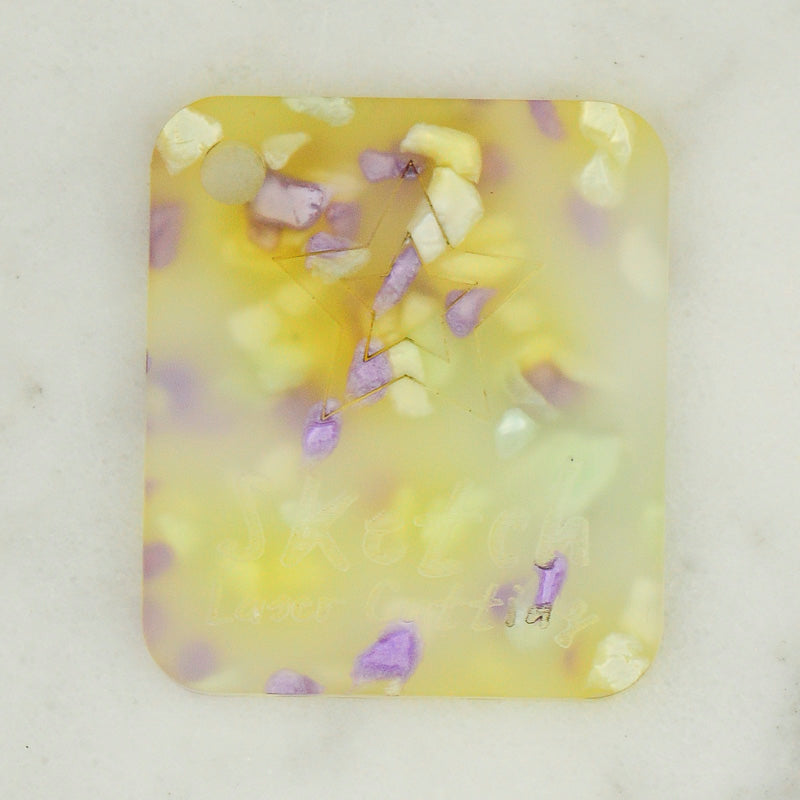 3mm Acrylic - Candy Crystals Ice Cream - Yellow & Purple