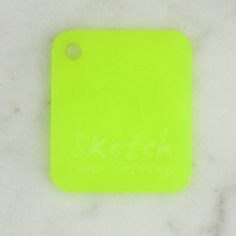 3mm Acrylic - Glow In The Dark Phosphorescent Acrylic - Lime Yellow