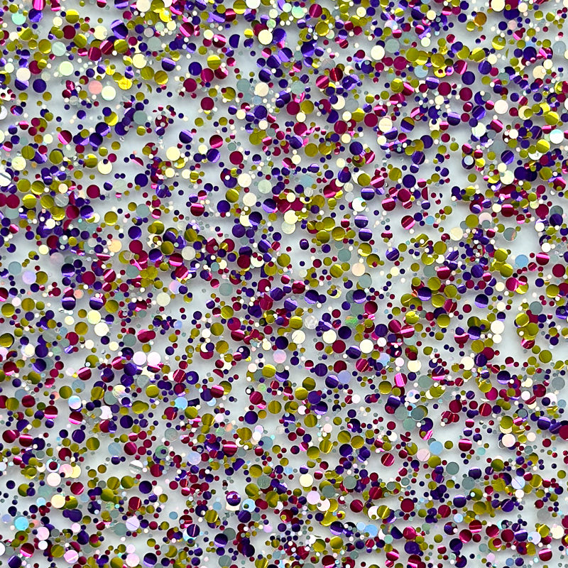 3mm Acrylic - Party Sequin Confetti Glitter - Gold/ Pink/ Purple/ Silver Holo (091)