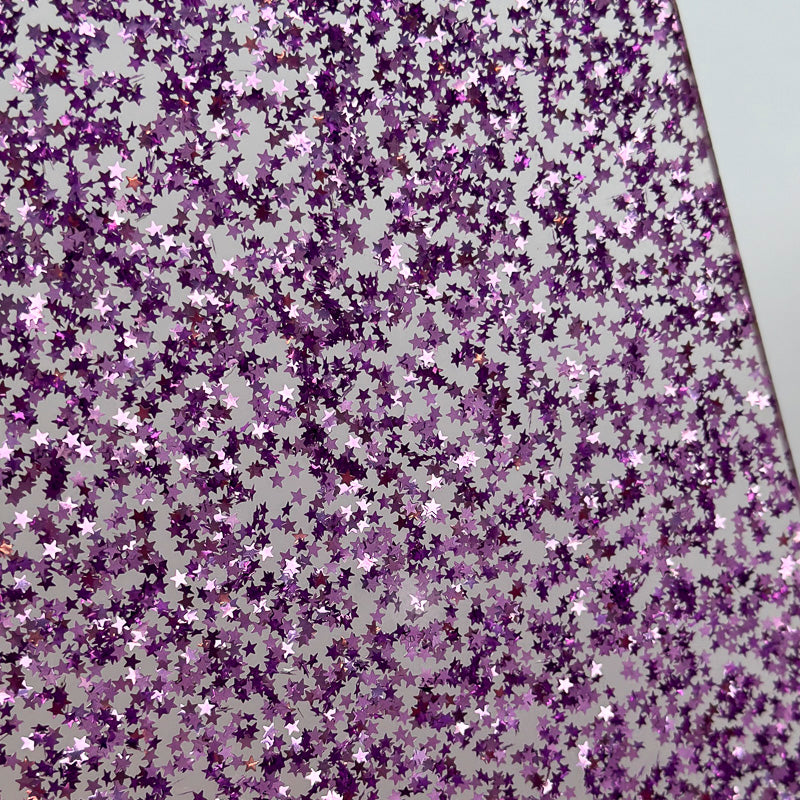 3mm Acrylic - Star Sequins Confetti - Lilac Purple
