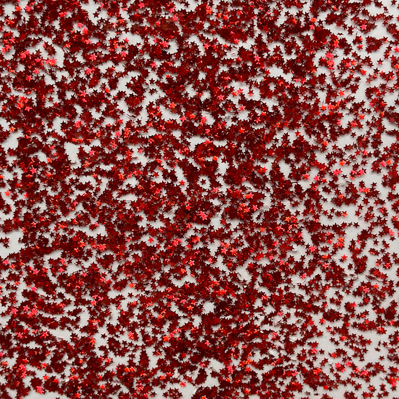 3mm Acrylic - Star Sequins Confetti - Red