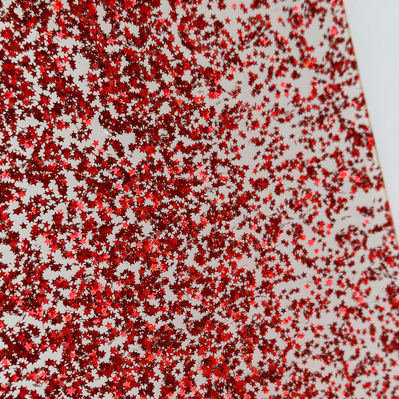 3mm Acrylic - Star Sequins Confetti - Red