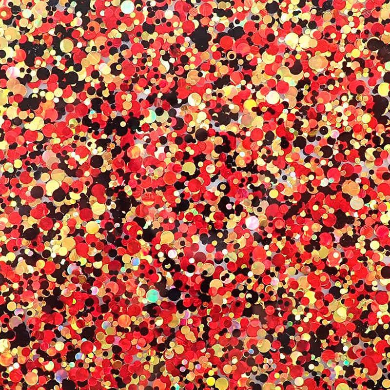3mm Acrylic - Party Sequin Confetti Glitter - Red/ Black/ Gold (225)