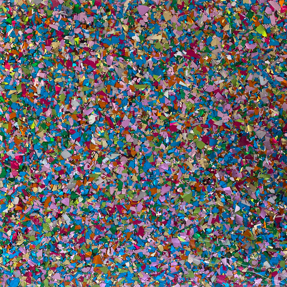 4mm Acrylic - Festival Confetti Glitter - Gunmetal Rainbow