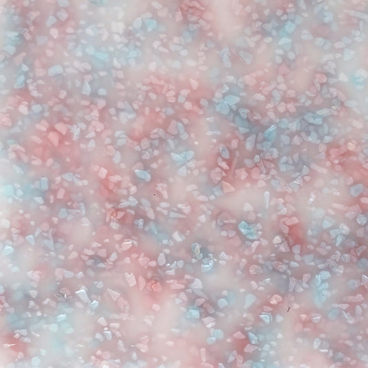 Acrílico de 3 mm - Helado de cristales de caramelo - Rosa bebé y crema