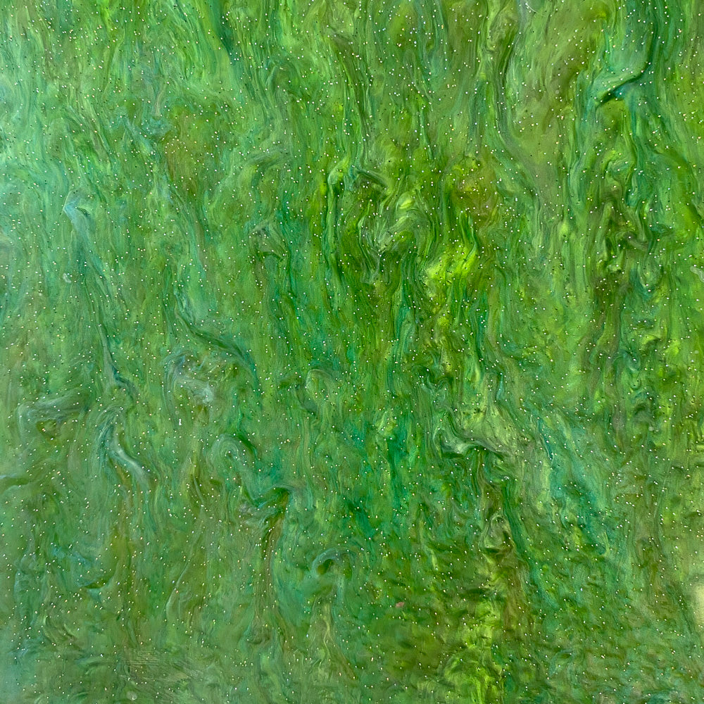 3mm Acrylic - Shimmer Swirl Glittery Marble - Spring Green
