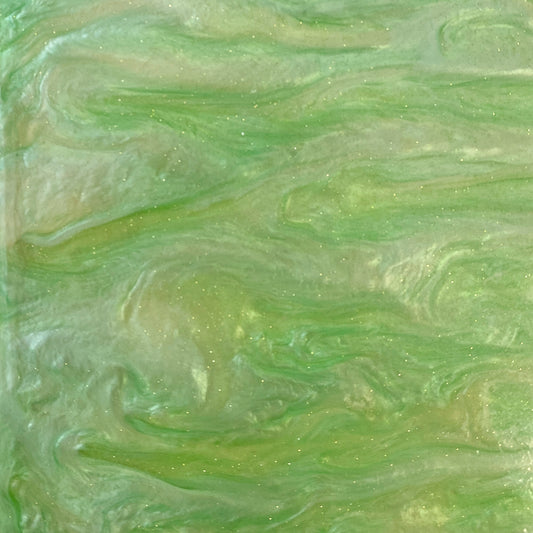 3mm Acrylic - Shimmer Swirl Glittery Marble - Apple Green