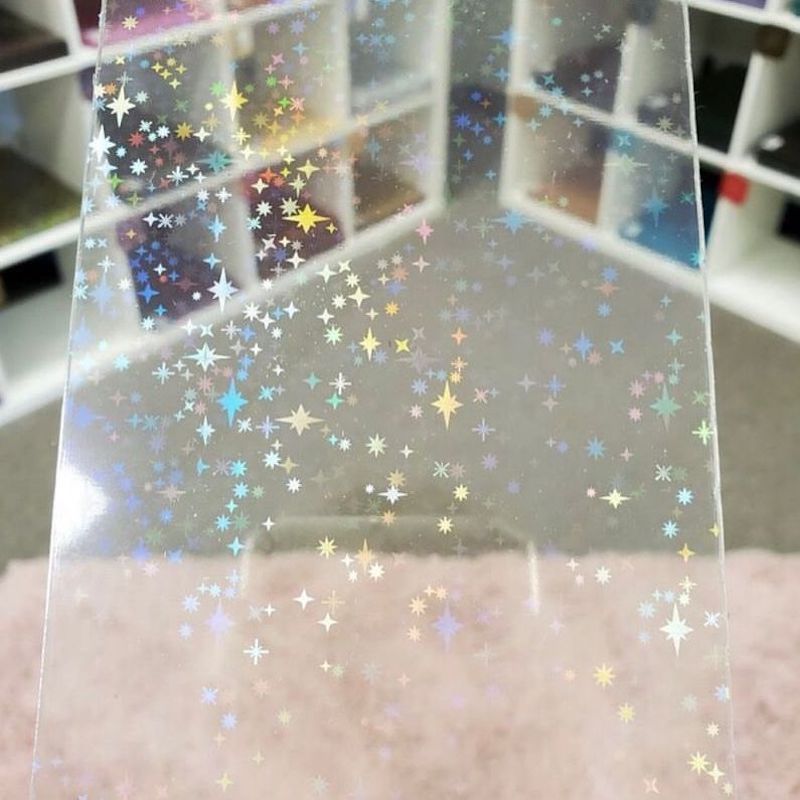 Hoja acrílica iridiscente de estrellas holográficas de 3 mm