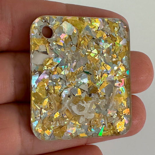 3mm Acrylic - Holographic Confetti Shards Glitter - Silver & Gold Precious Metals