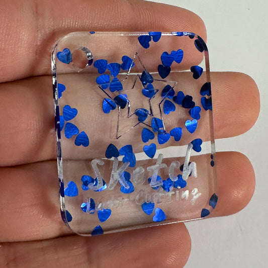 3mm Acrylic - Heart Sequins Confetti - Royal Blue