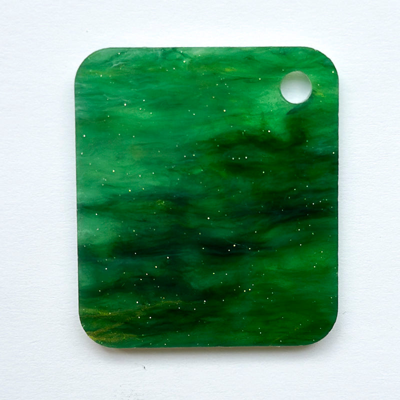 3mm Acrylic - Golden Shimmer Marble - Forest Green & Gold