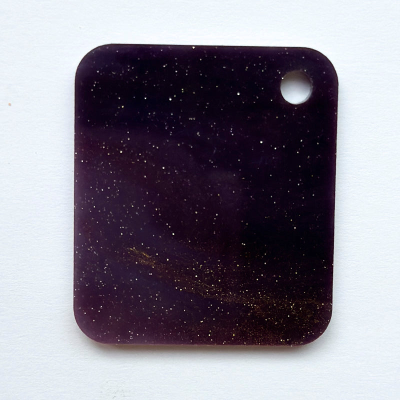 3mm Acrylic - Golden Shimmer Marble - Deep Purple & Gold
