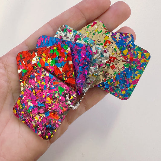 Material Sample Set - 3mm Festival Confetti Glitter (x7 Swatches)