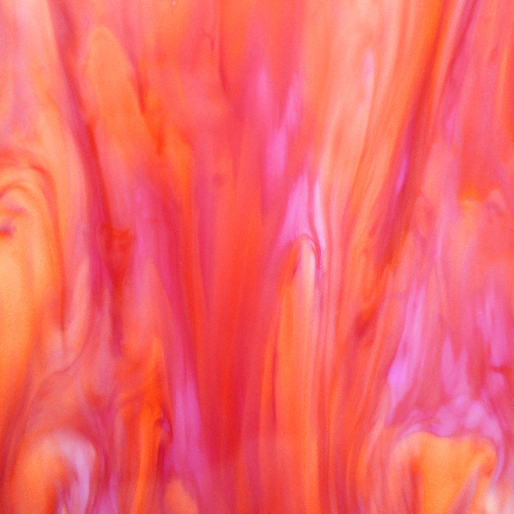 3mm Acrylic - Colourful Fantasia Marble - Pink & Orange