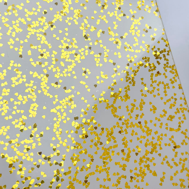 3mm Acrylic - Heart Sequins Confetti - Gold