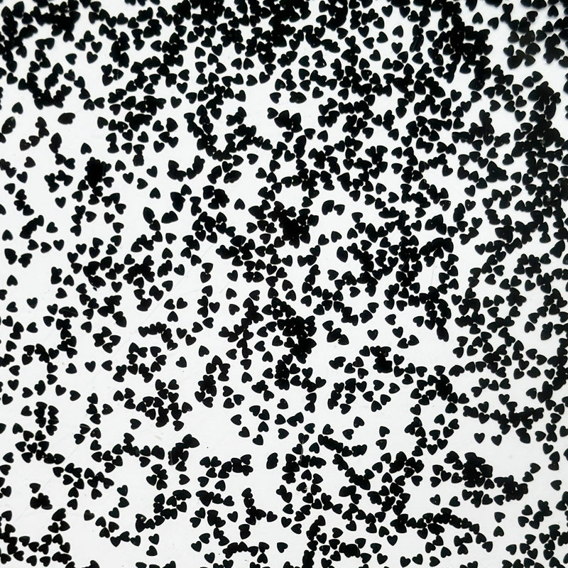 3mm Acrylic - Heart Sequins Confetti - Black