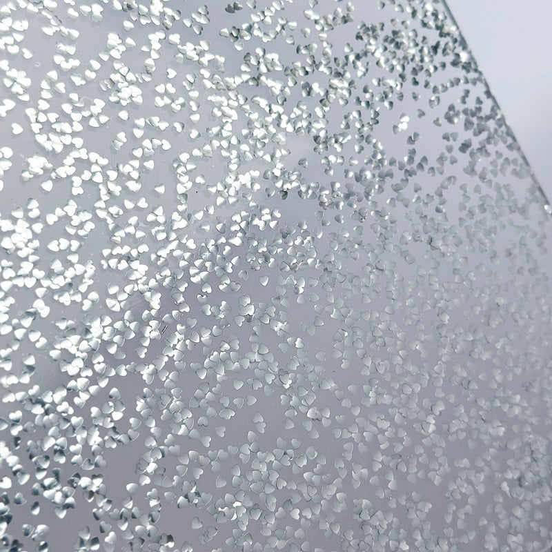 3mm Acrylic - Heart Sequins Confetti - Silver