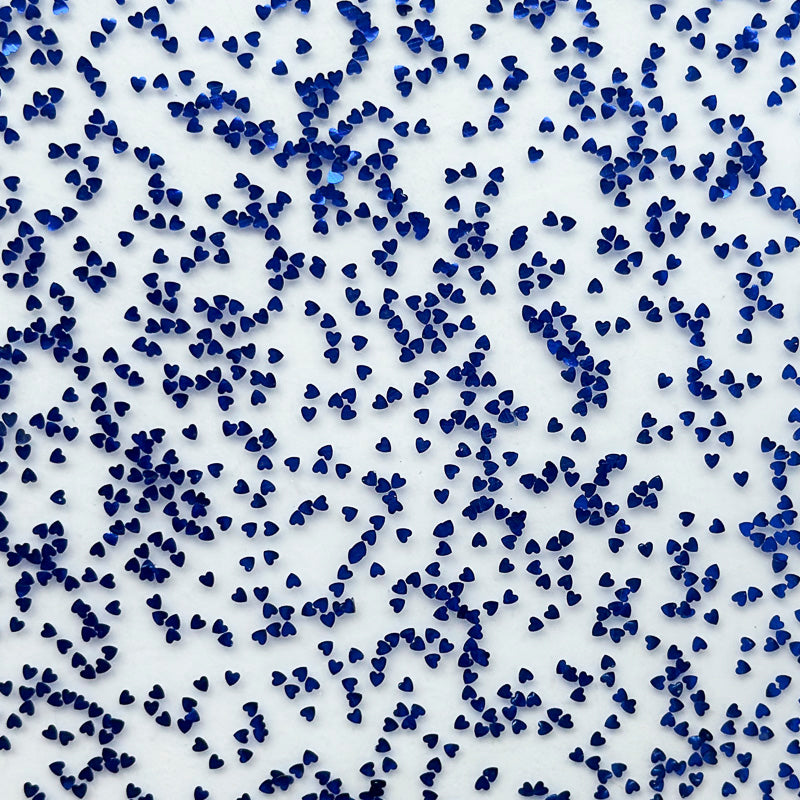 3mm Acrylic - Heart Sequins Confetti - Royal Blue
