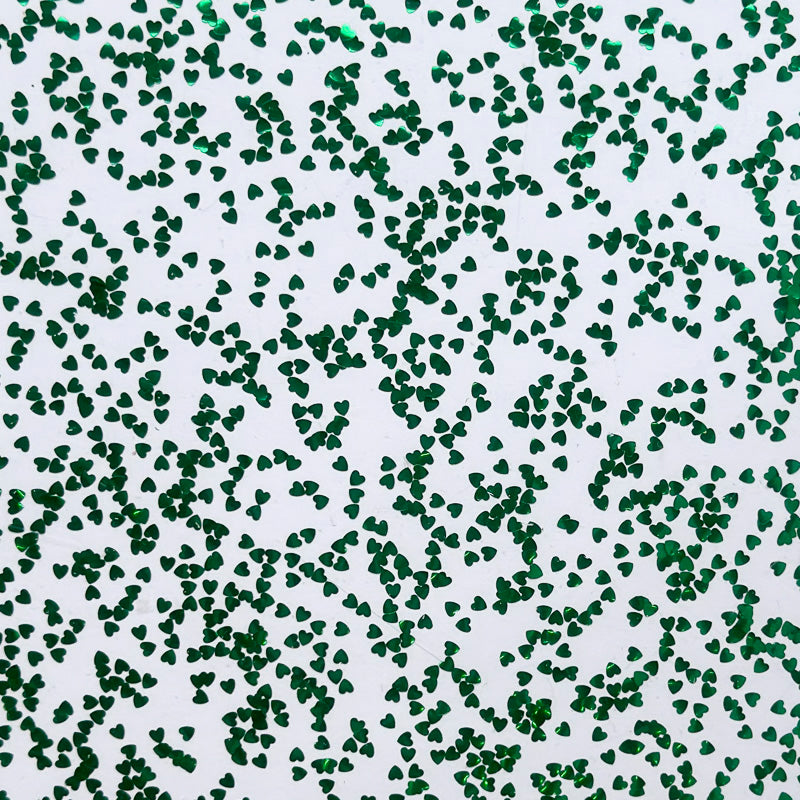3mm Acrylic - Heart Sequins Confetti - Emerald Green