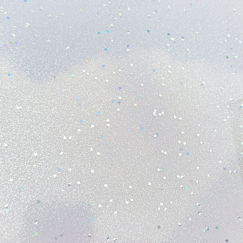 3mm Acrylic - Gossamer Stars Sequin Confetti Glitter - Holographic Iridescent Silver
