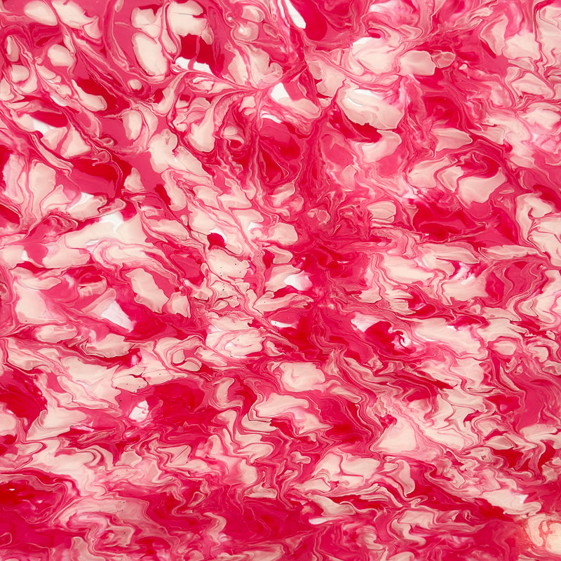 3mm Acrylic - Inky Marble - Hot pink, white
