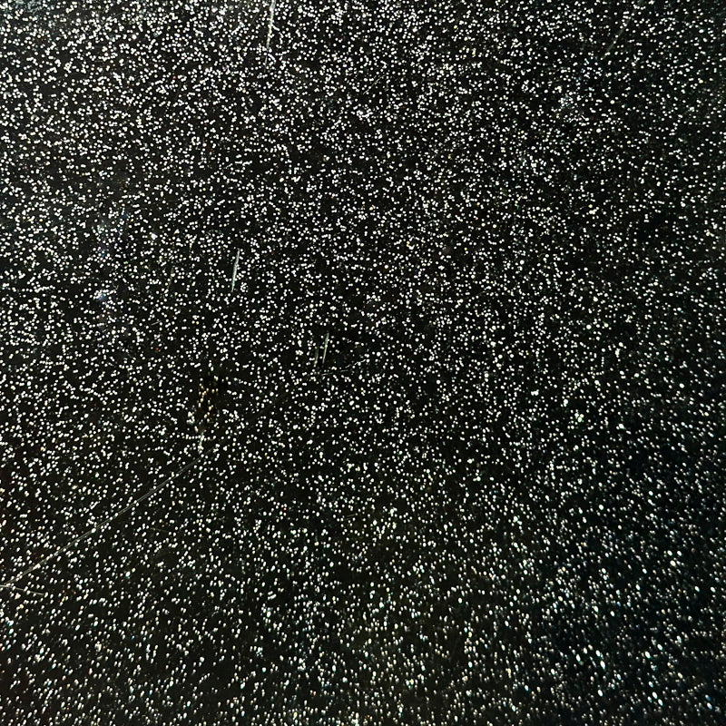 3mm Acrylic - Black With Silver Speckles Glitter