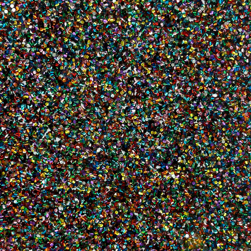 3mm Acrylic - Chunky Hex Fleck Glitter - Rainbow Mix