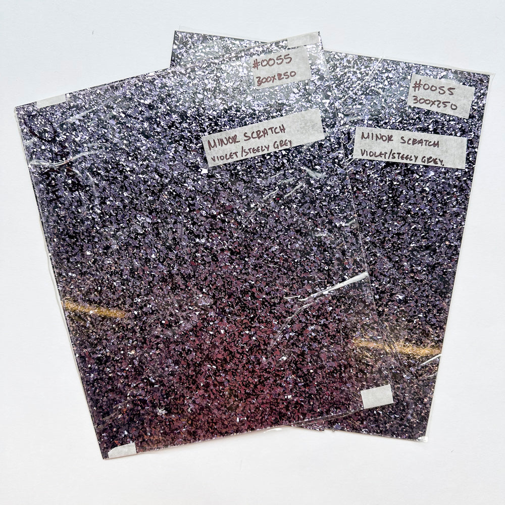 Acrílico de 3 mm - Disco Chunky Shards Glitter - Violet Steely Grey 