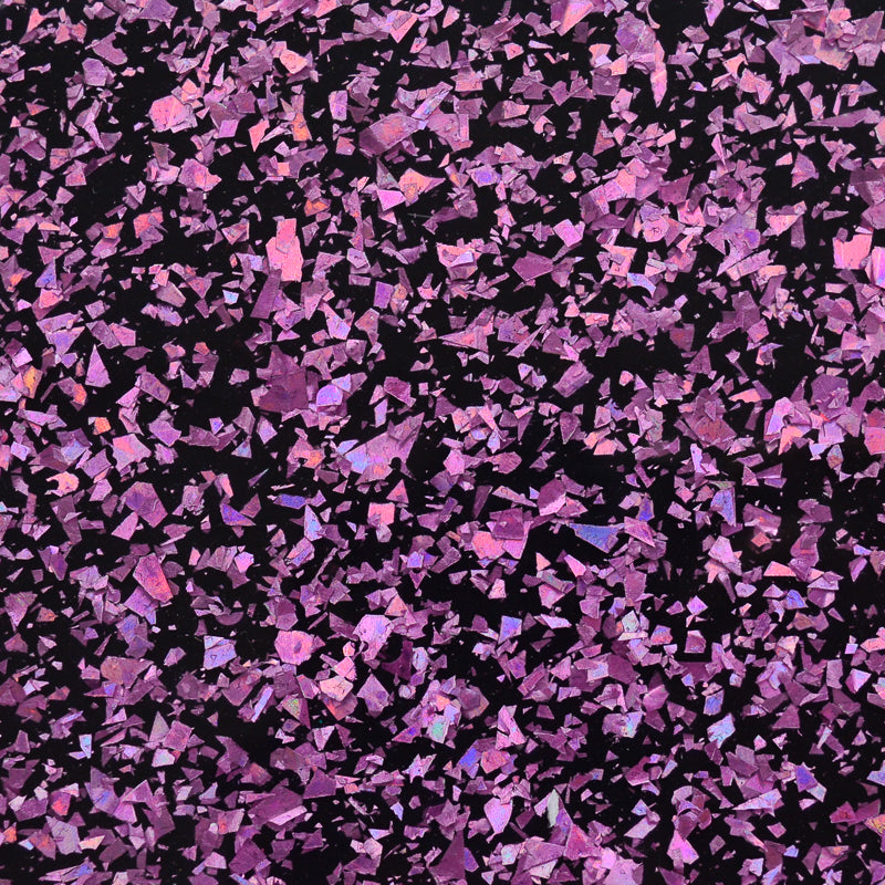 Acrílico de 3 mm - Disco Chunky Shards Glitter - Holograma rosa malva brillante 