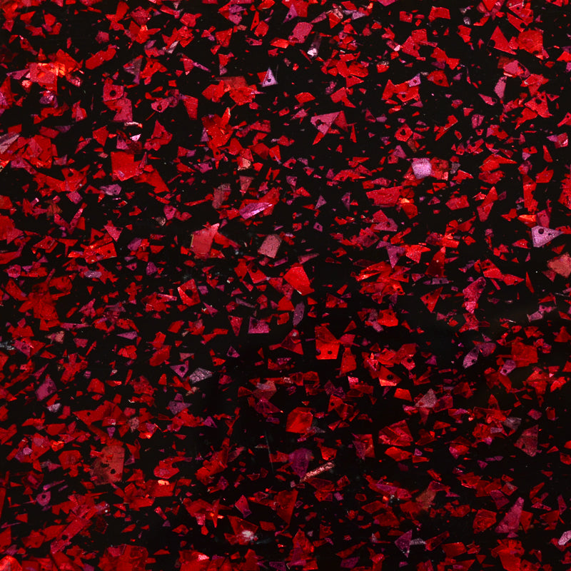 Acrílico de 3 mm - Disco Chunky Shards Glitter - Rojo 