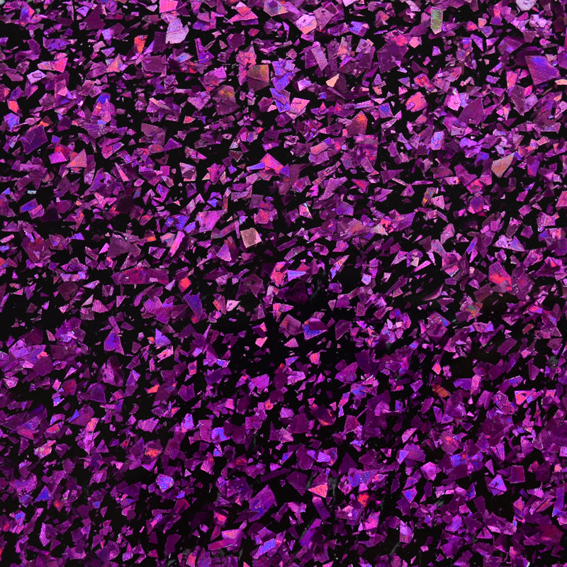 Acrílico de 3 mm - Disco Chunky Shards Glitter - Holograma púrpura 
