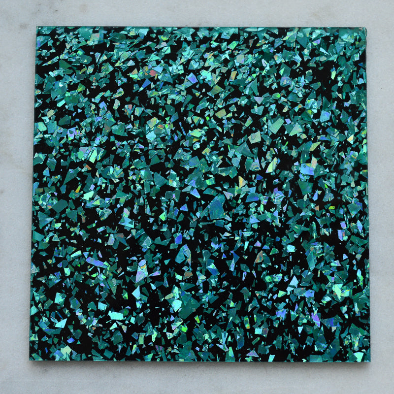 Acrylique 3mm - Disco Chunky Shards Glitter - Hologramme Turquoise 