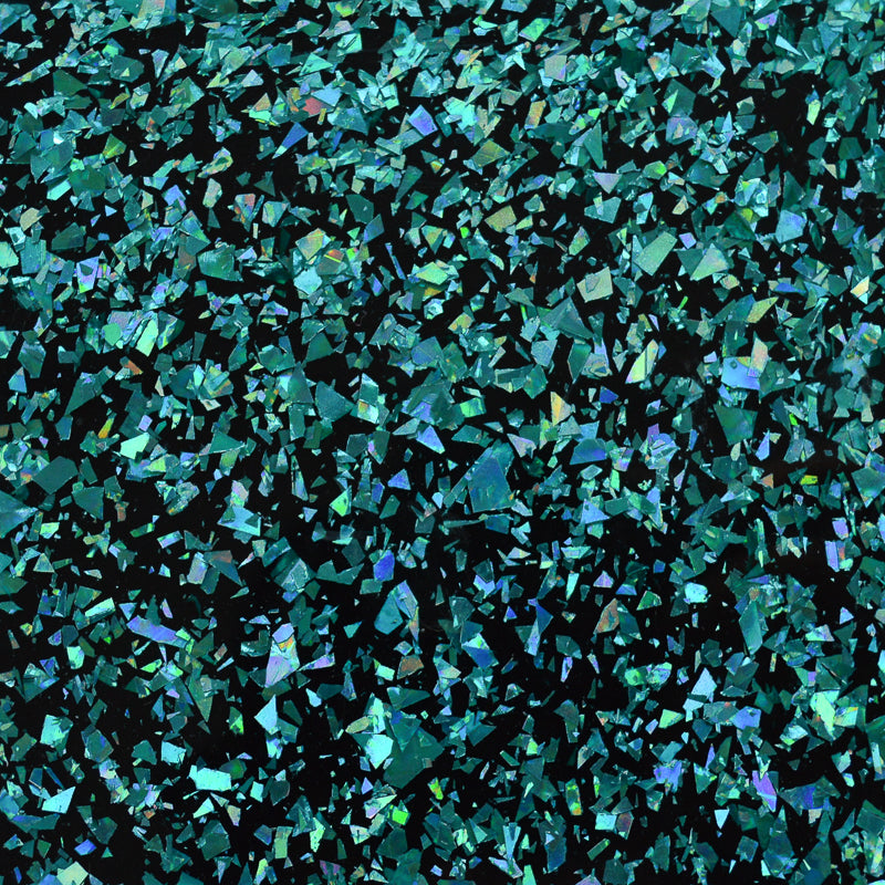 Acrílico de 3 mm - Disco Chunky Shards Glitter - Holograma turquesa 