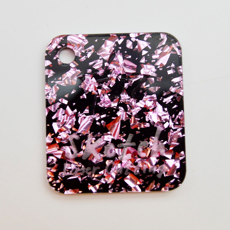 Acrylique 3 mm - Disco Chunky Shards Glitter - Rose bébé 