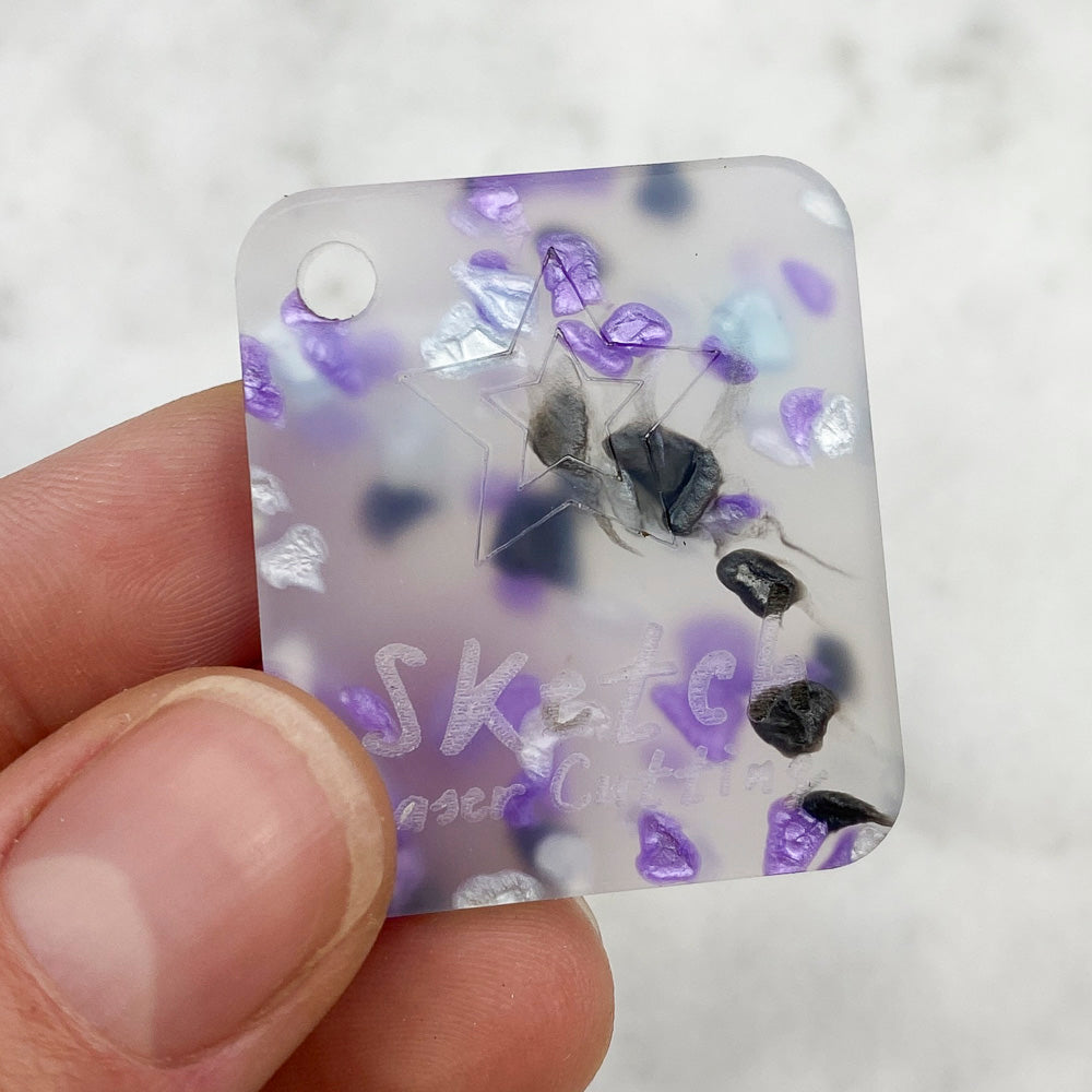 Acrílico de 3 mm - Helado de cristales de caramelo - Lila/plata/negro
