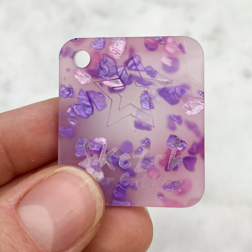 Acrílico de 3 mm - Helado de cristales de caramelo - Malva/rosa/púrpura 