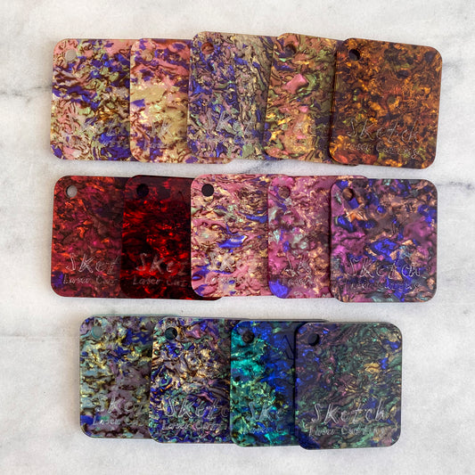 Material Sample Set - Celluloid Abalone Shell (x14 Swatches)