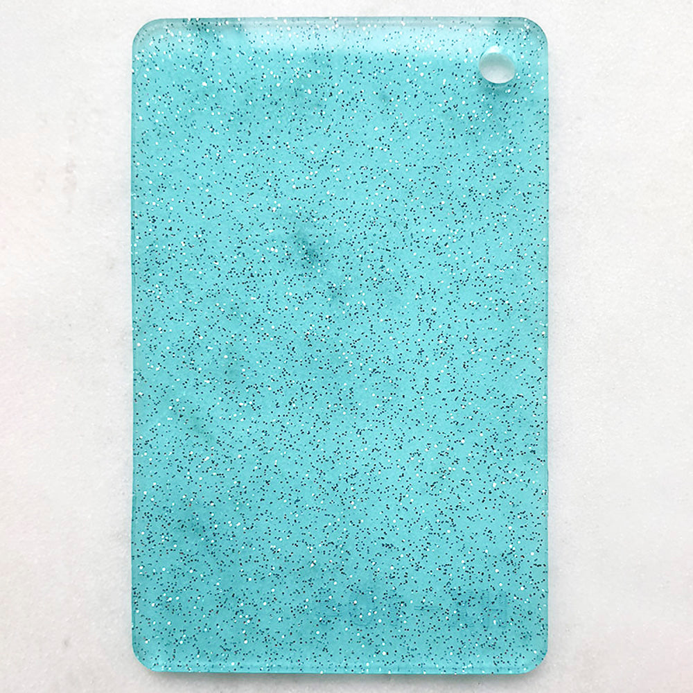 Acrylique 3 mm - Paillettes de couleur transparente - Bleu
