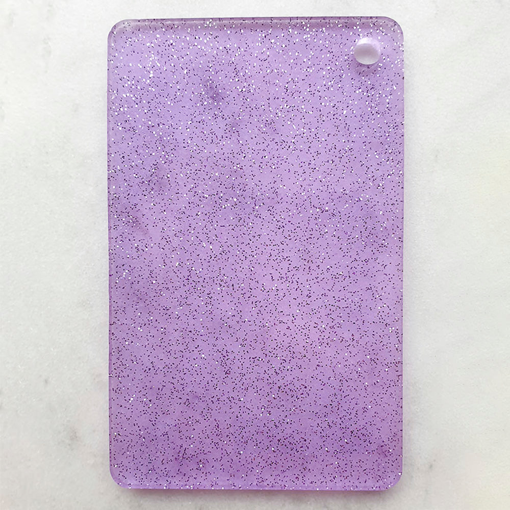 3mm Acrylic - Clear Colour Glitter - Purple