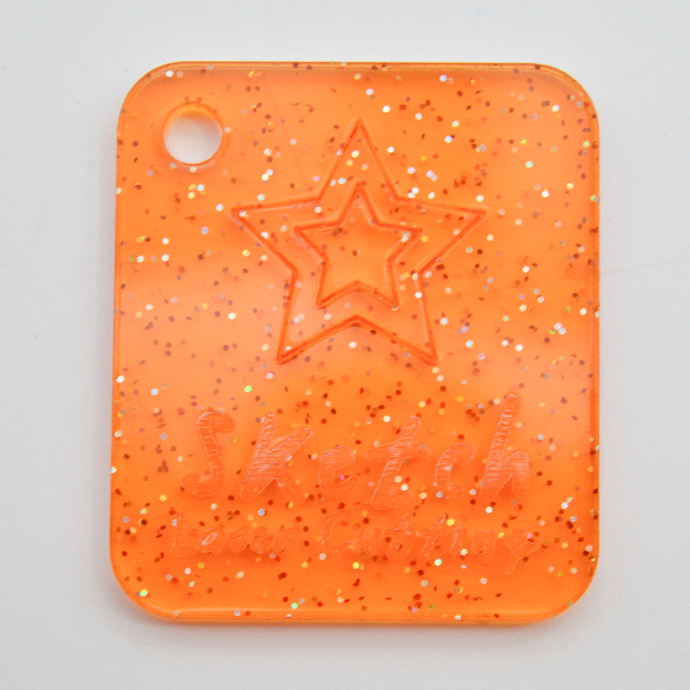Acrylique 3 mm - Paillettes de couleur transparente - Orange