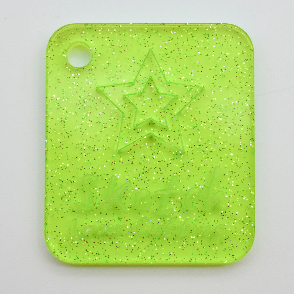 Acrylique 3 mm - Paillettes de couleur transparente - Citron vert