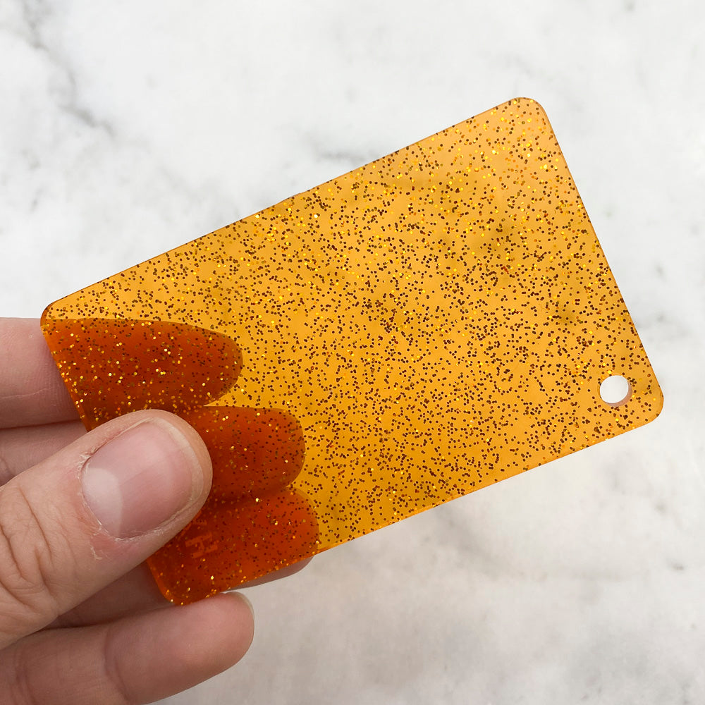 Acrílico de 3 mm - Brillo de color transparente - Naranja