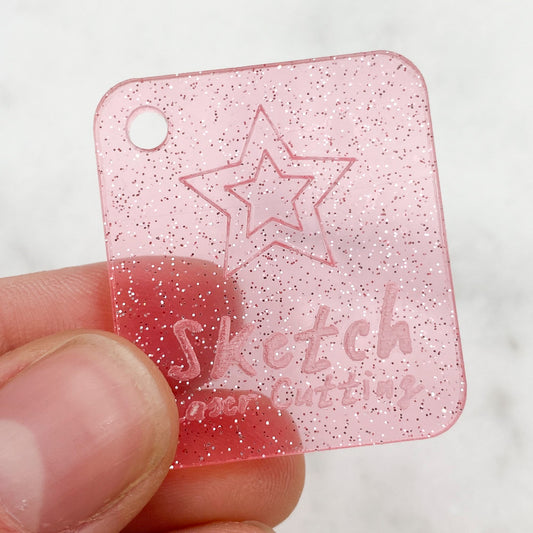 3mm Acrylic - Clear Colour Glitter - Pink