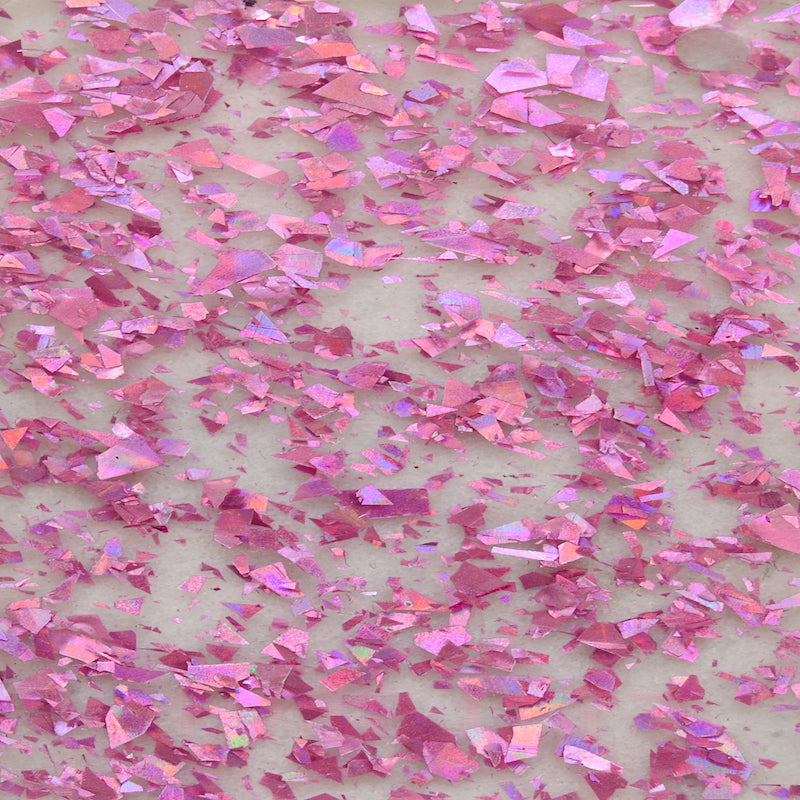 Acrílico de 3 mm - Brillo de fragmentos gruesos de discoteca transparente - Rosa bebé 