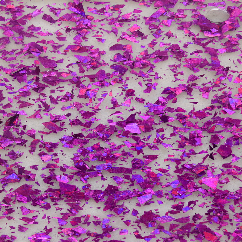 Acrílico de 3 mm - Brillo de fragmentos gruesos de discoteca transparente - Púrpura 